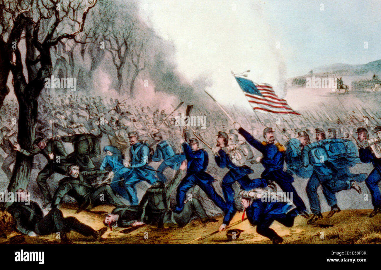 Bataille de Mill Spring, Tennessee, le 19 janvier 1862, la guerre civile USA Banque D'Images