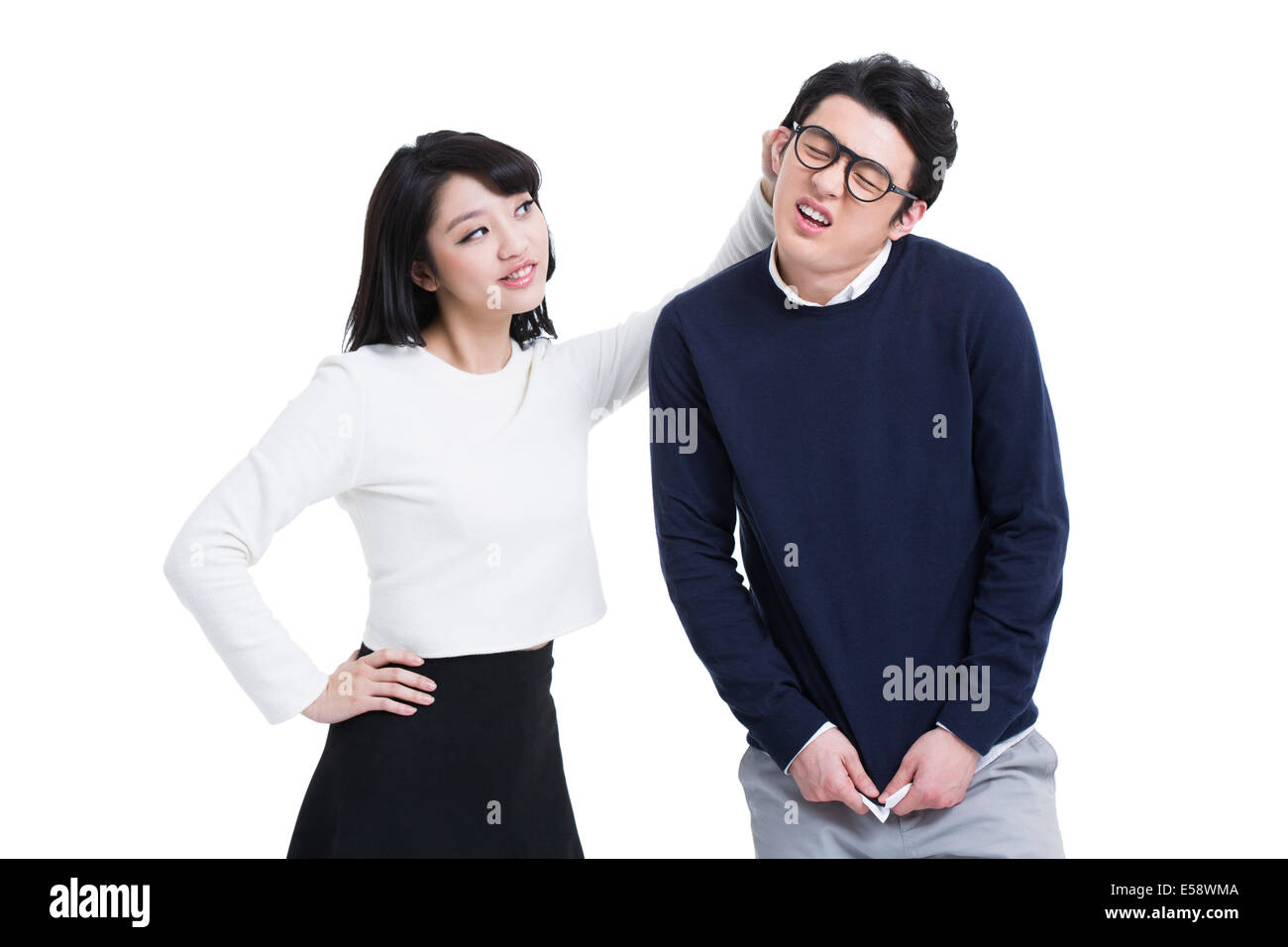 Jeune couple humoristique Banque D'Images