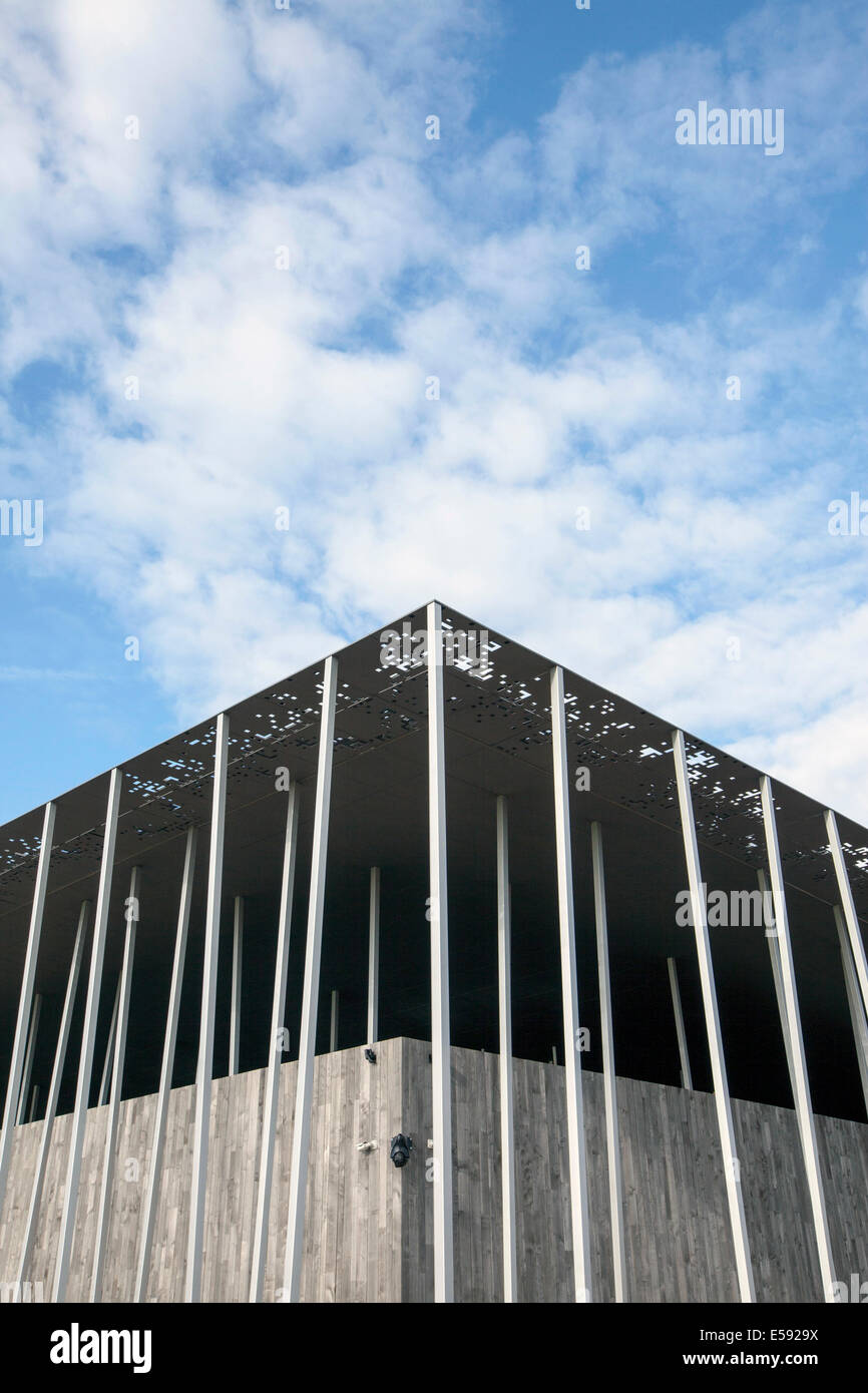 Détails de l'architecture du nouveau centre de visiteurs à Stonehenge conçu par Denton Corker Marshall LLP, Wiltshire, Royaume-Uni Banque D'Images