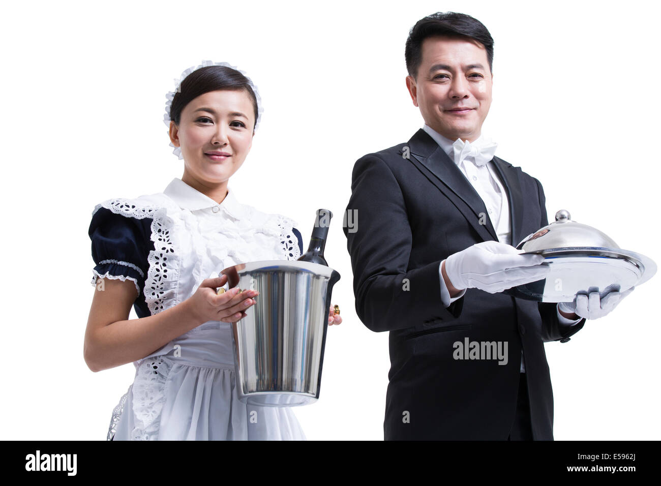 Professionnels des employés de service des aliments et boissons Banque D'Images