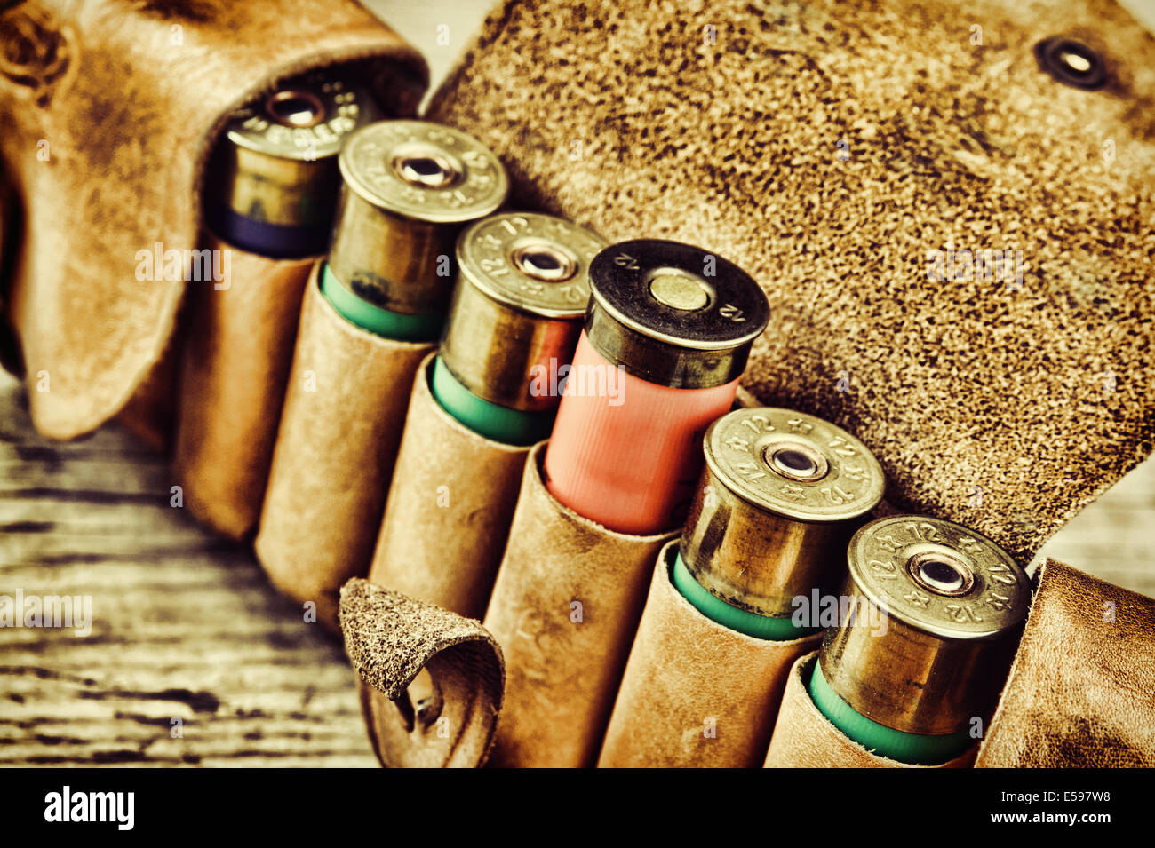 Vieilles cartouches de fusil de chasse Banque de photographies et d