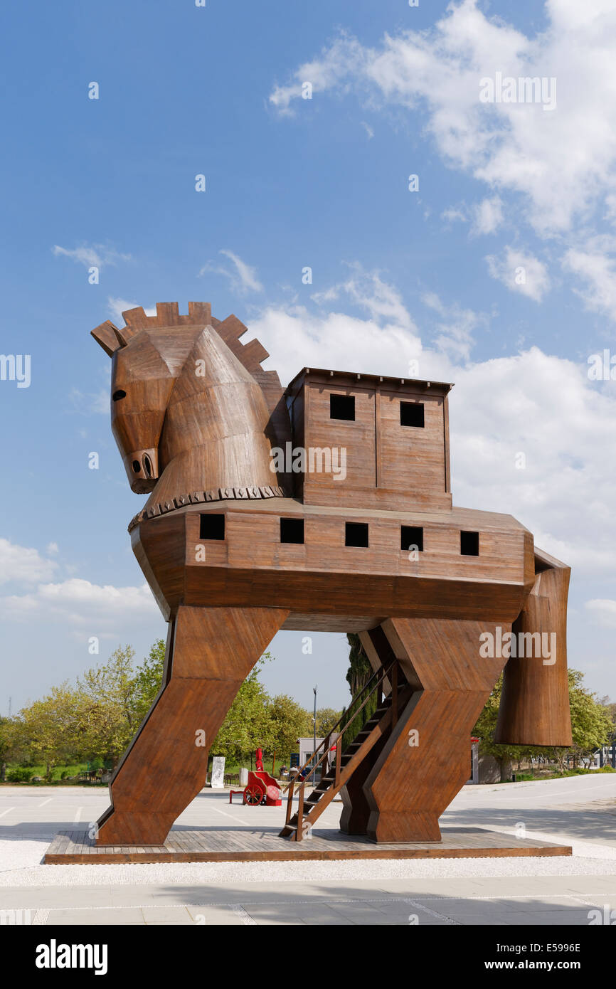 La Turquie, région de Marmara, Troy, un cheval de Troie Banque D'Images