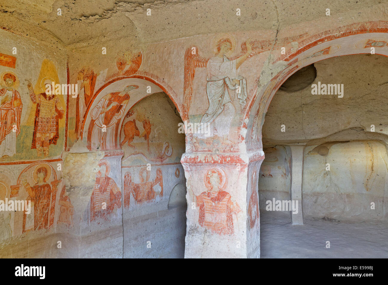 La Turquie, l'Est de l'Anatolie, la Cappadoce, Goereme, fresques dans l'Église Sakli Kilise Banque D'Images