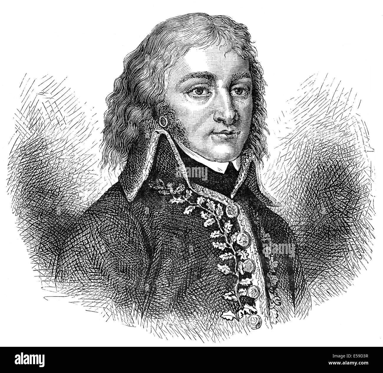 Louis Lazare Hoche, 1768 - 1797, un général français de l'armée révolutionnaire, Banque D'Images