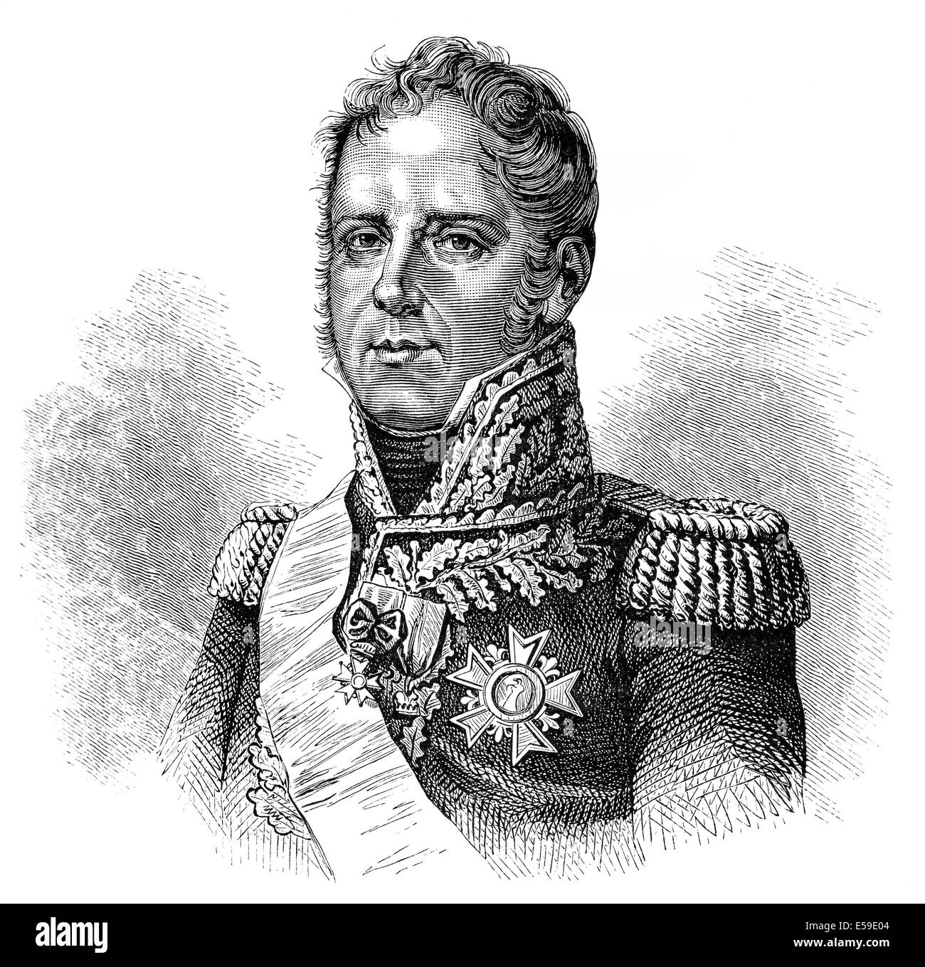 Michel Ney, 1er duc d'Elchingen, 1er Prince de la Moskowa, le maréchal Ney, 1769 - 1815, un soldat français et un commandant militaire Banque D'Images