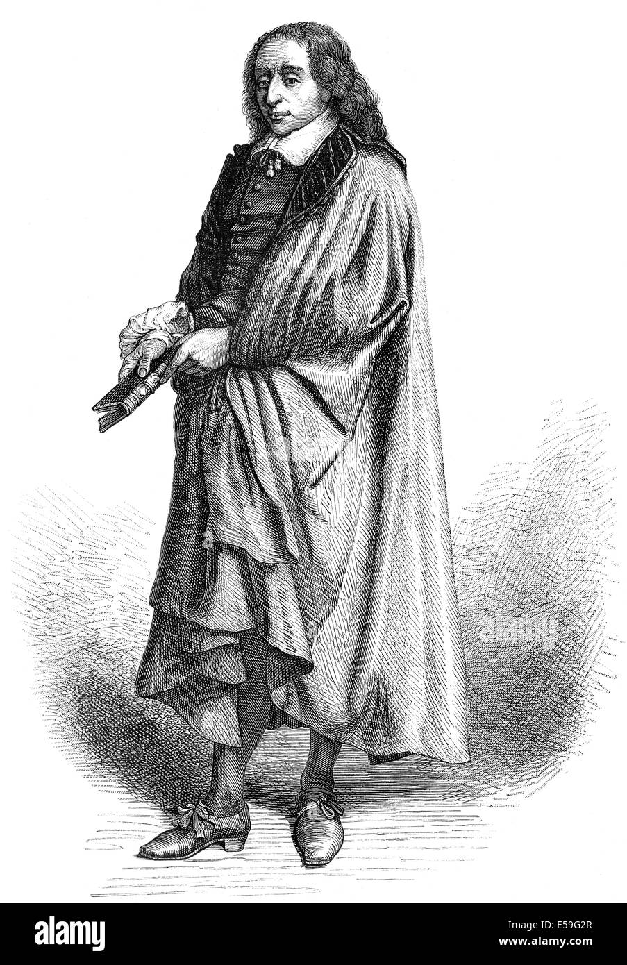 Blaise Pascal, un mathématicien français, 1623-1662, physicien, inventeur, écrivain et philosophe chrétien, Banque D'Images
