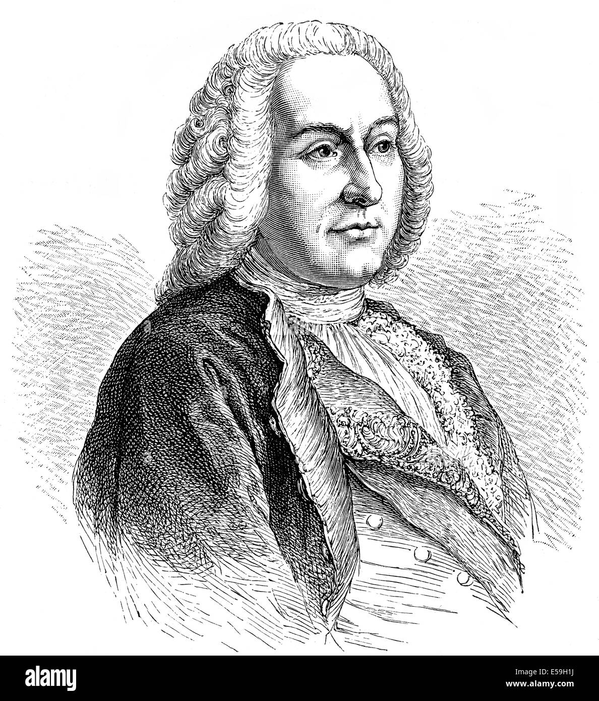 Joseph-François Dupleix, Marquis de, 1697-1763, gouverneur général de l'établissement français en Inde, Banque D'Images