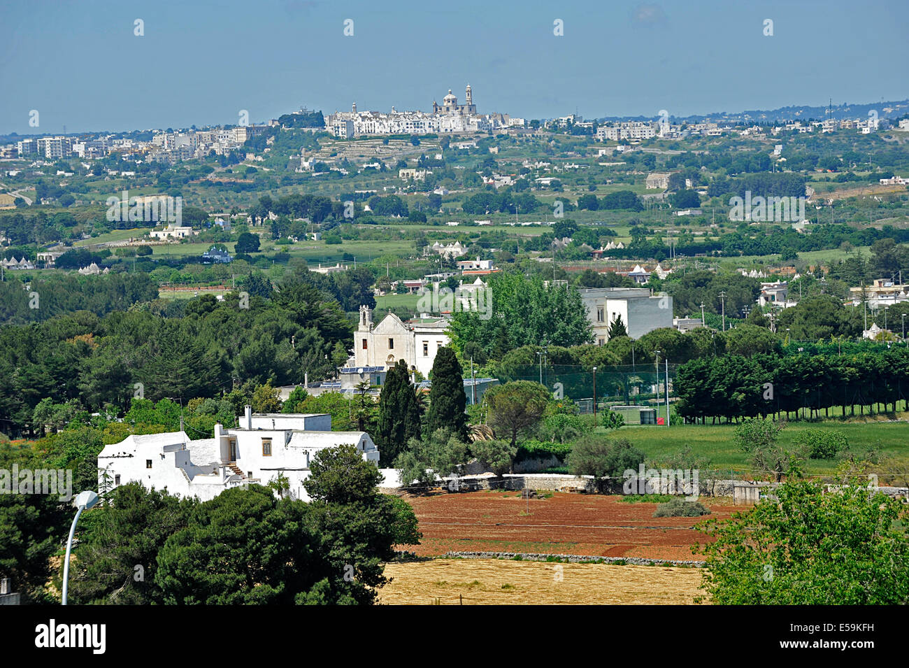 Italie Puglia Puglia Vallée d'Itria Martina Franca une vue sur Vallée d'Itria de Martina Franca Banque D'Images