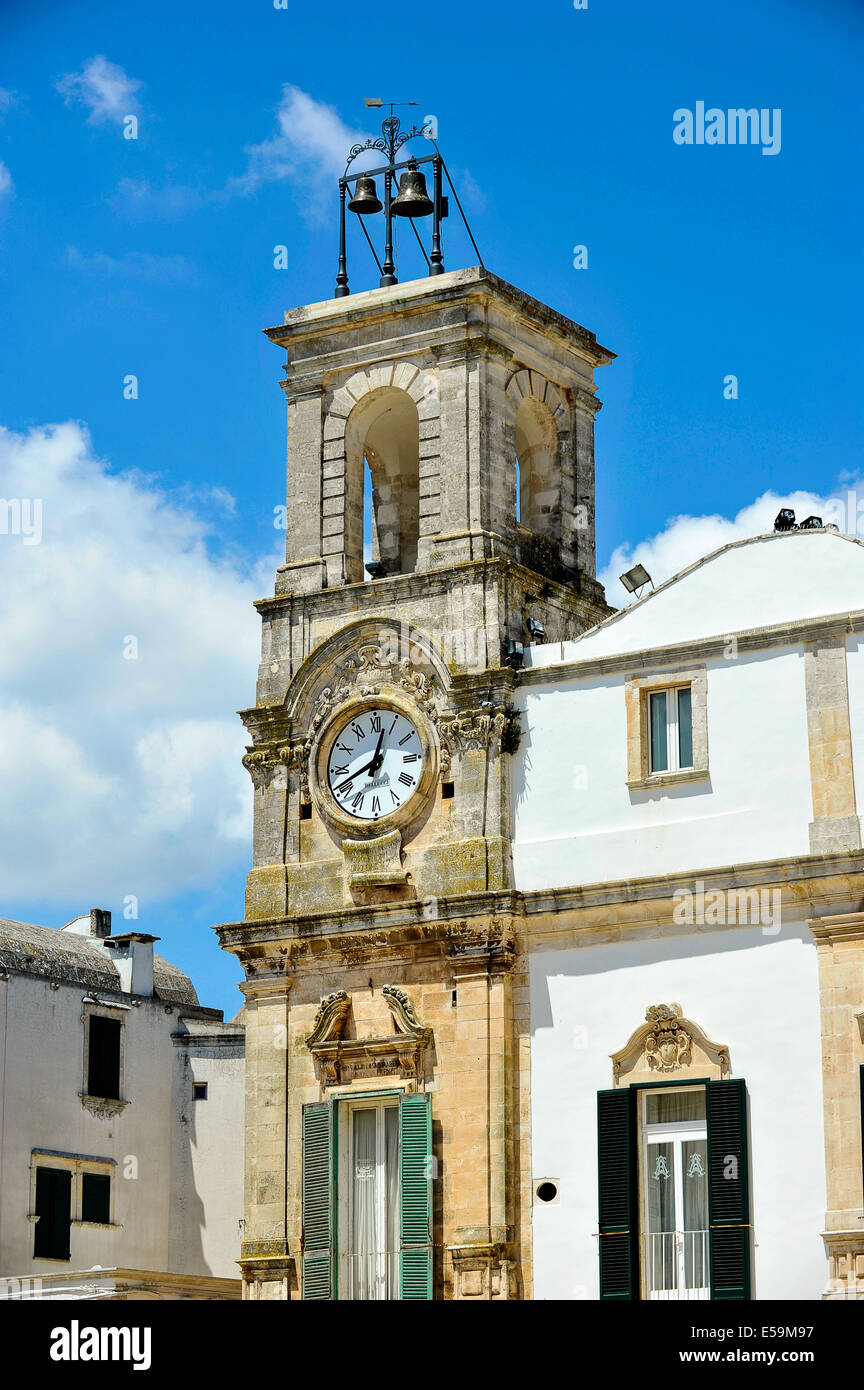 Italie Puglia Puglia Vallée d'Itria Martina Franca La tour de l'horloge sur la Piazza Plebiscito Banque D'Images