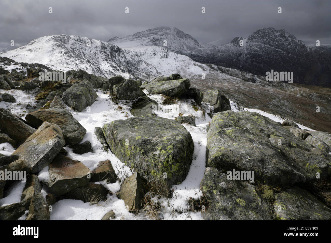 La FOM Y Foel Goch vers Tryfan, Galles. Banque D'Images