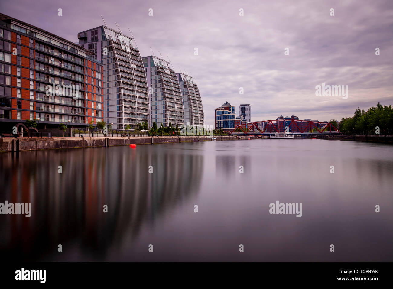 L'NV Bâtiments, Huron Bassin, Salford Quays, Manchester, Angleterre Banque D'Images