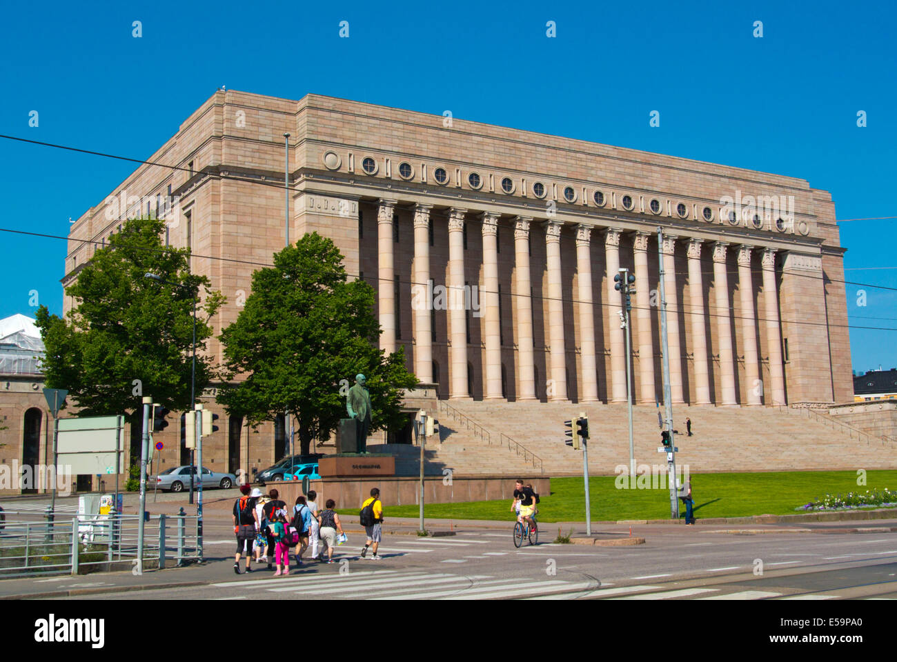 Eduskuntatalo, Parlement national (1931), la rue Mannerheimintie, Helsinki, Finlande, Europe Banque D'Images