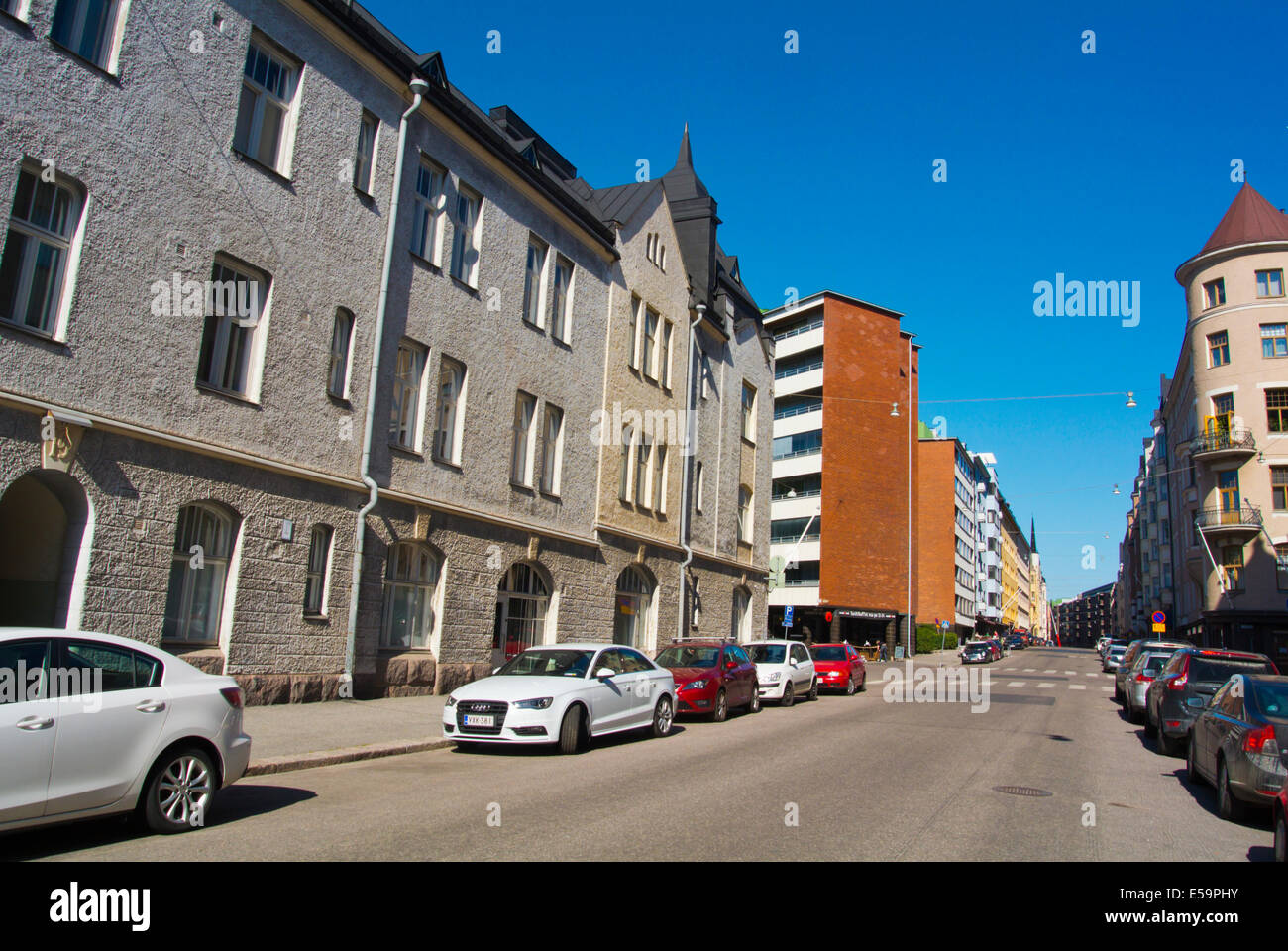 Pietarinkatu street, district de Ullanlinna, le centre d'Helsinki, Finlande, Europe Banque D'Images