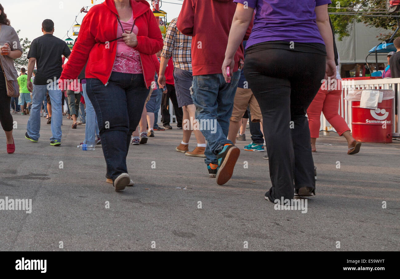 Les gens au Summerfest à Milwaukee, Wisconsin, USA. Banque D'Images