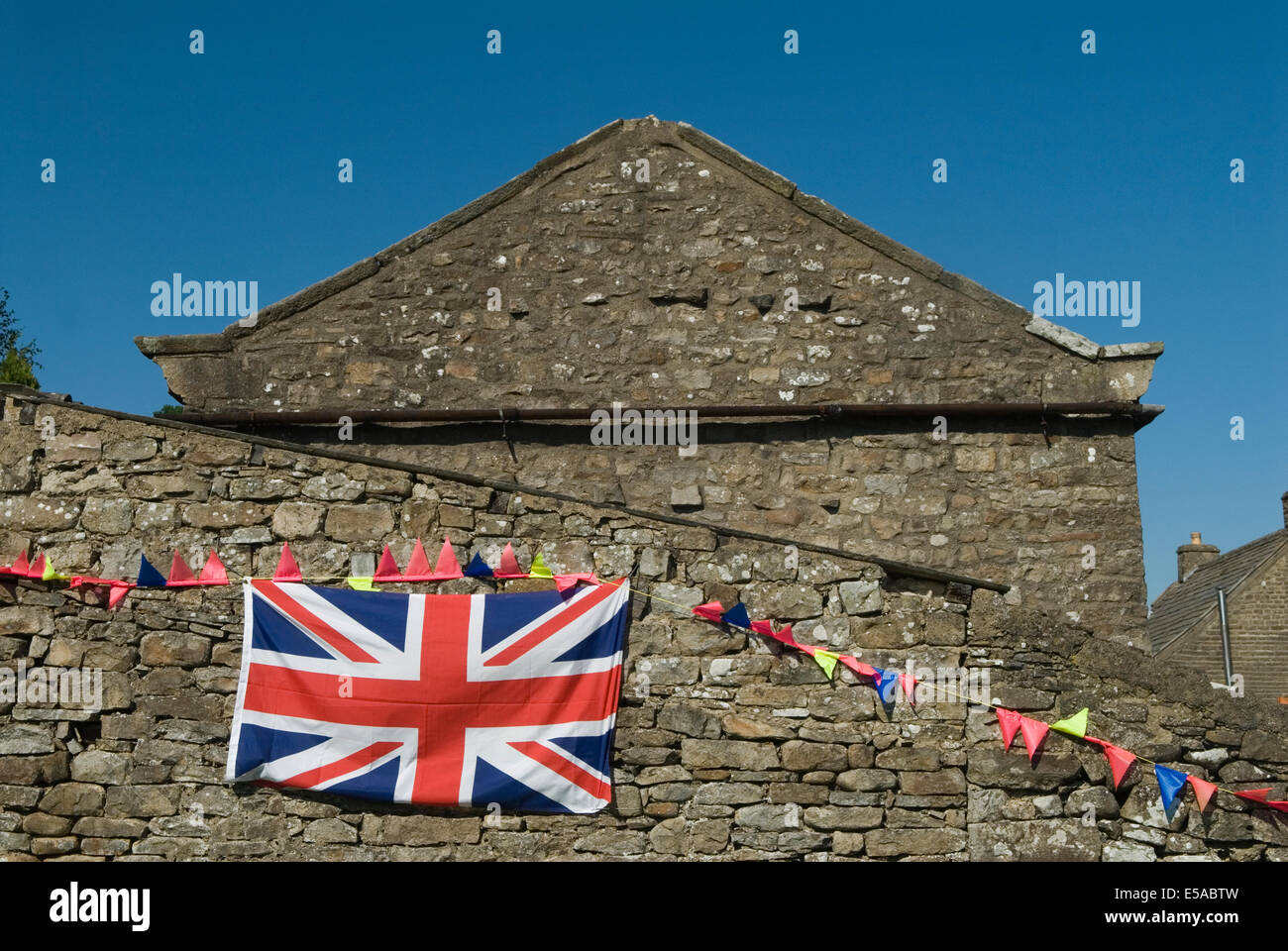 Union Jack flag bunting et Yorkshire UK HOMER SYKES Banque D'Images