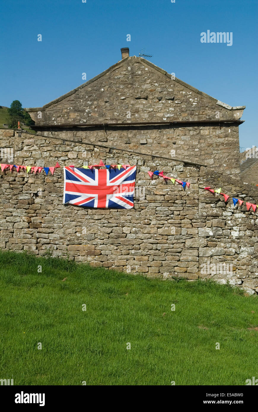 Union Jack flag bunting et Yorkshire UK HOMER SYKES Banque D'Images