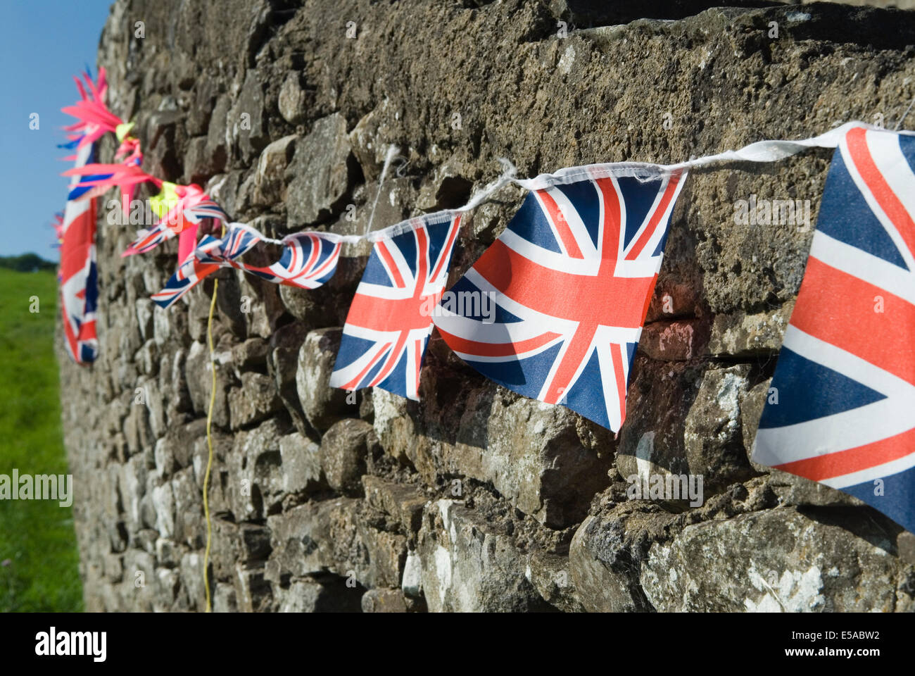 Union Jack flag bunting et Yorkshire UK HOMER SYKES Banque D'Images