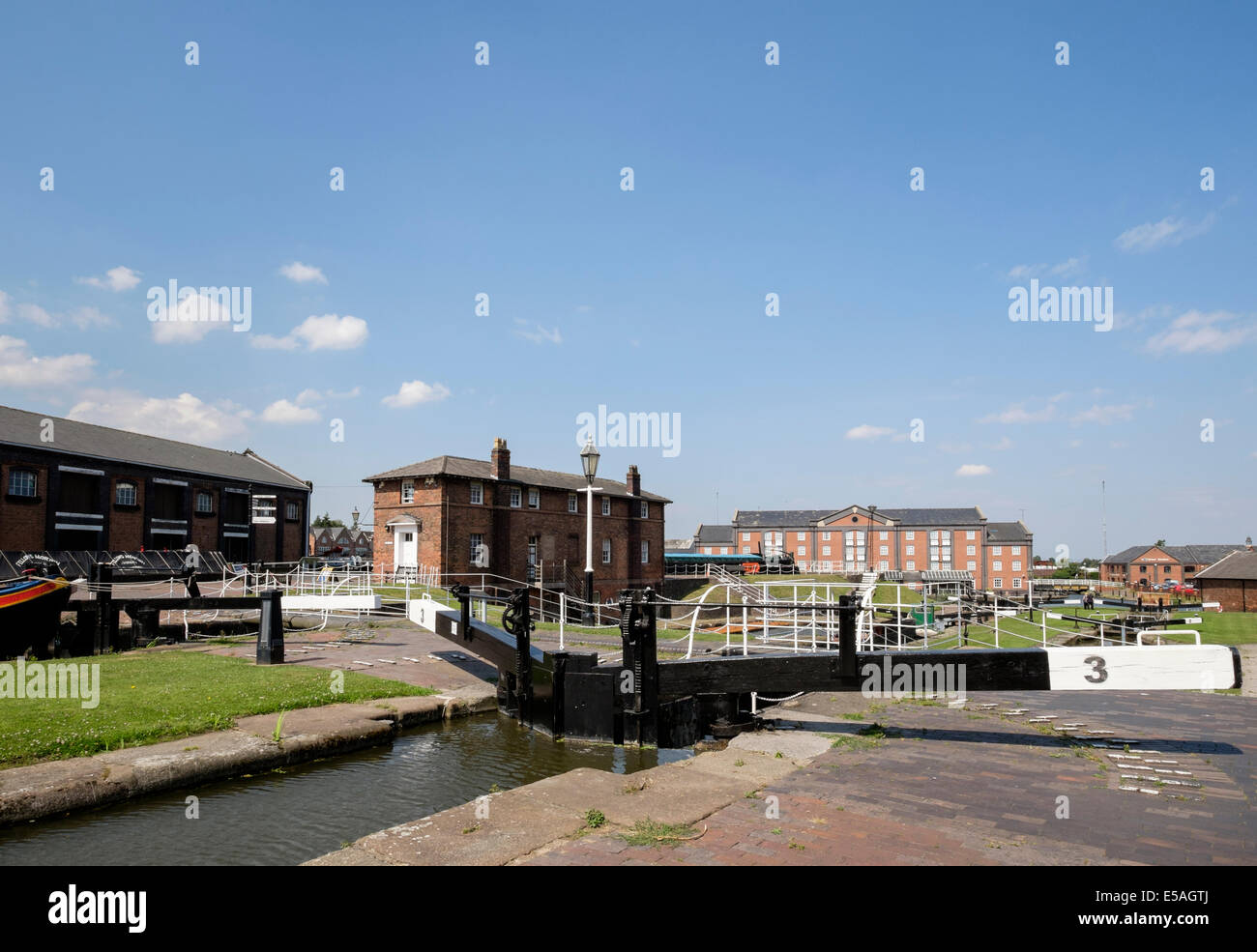 Whitby verrous sur du canal de Shropshire Union au niveau national Waterways Museum à Ellesmere Port, Wirral, Cheshire, Angleterre, Royaume-Uni, Angleterre Banque D'Images
