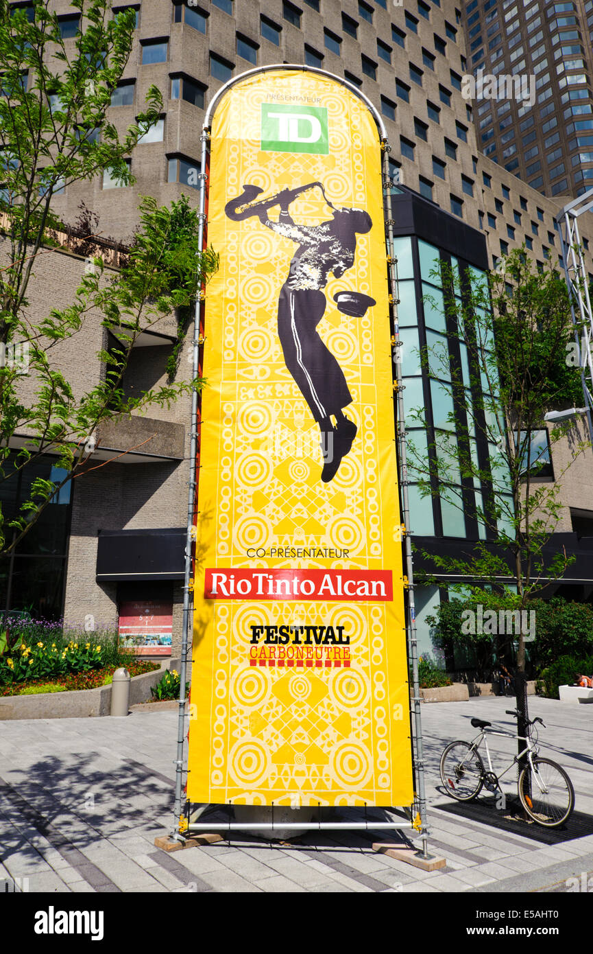 La bannière pour le Festival de Jazz de Montréal 2014. Banque D'Images