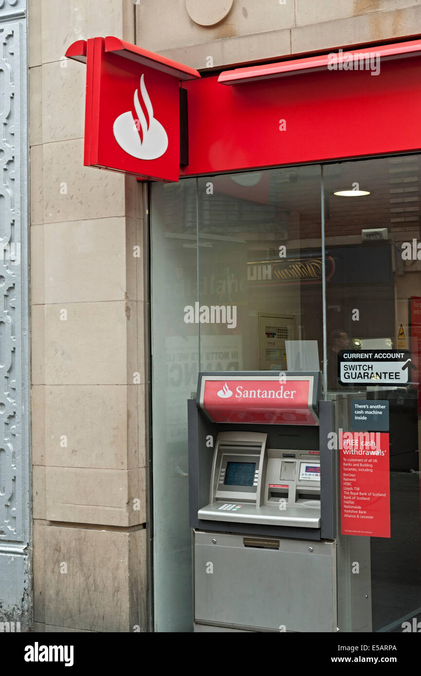 La banque espagnole Santander Nottingham Banque D'Images