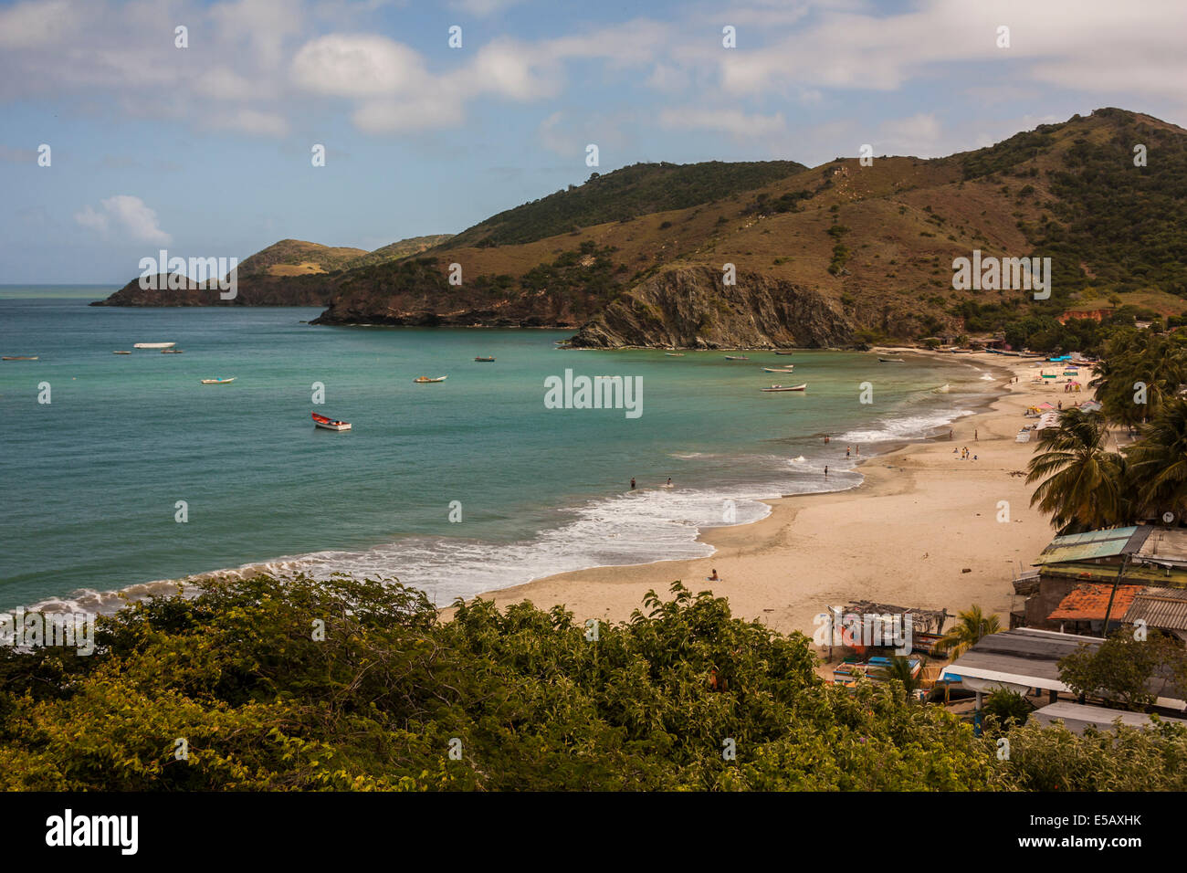 La plage de Manzanillo (Playa Manzanillo) et l'northest point dans l'île de Margarita au Venezuela. Banque D'Images