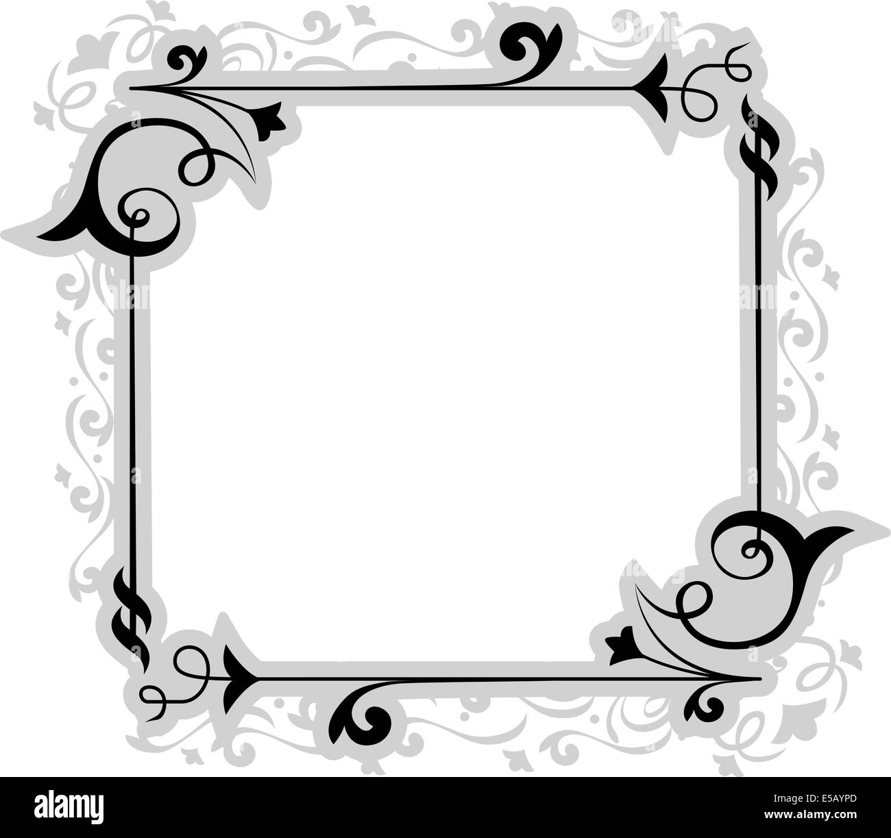 Illustration d'un cadre avec un dessin en filigrane Banque D'Images