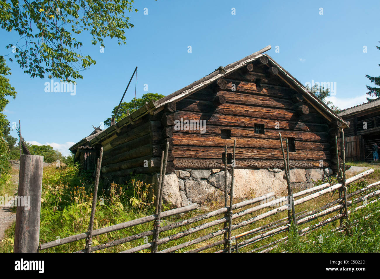 Gîte à la ferme au musée en plein air de Skansen, Djurgarden, Stockholm Banque D'Images