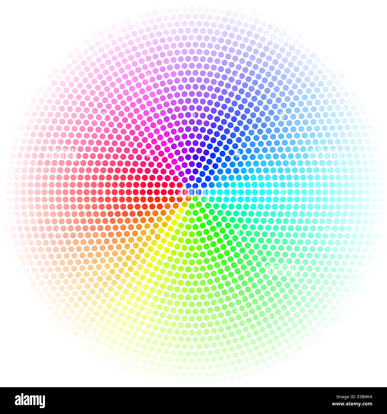 Multicolore d'égaliseur numérique sous forme de points en cercle sur fond blanc Banque D'Images