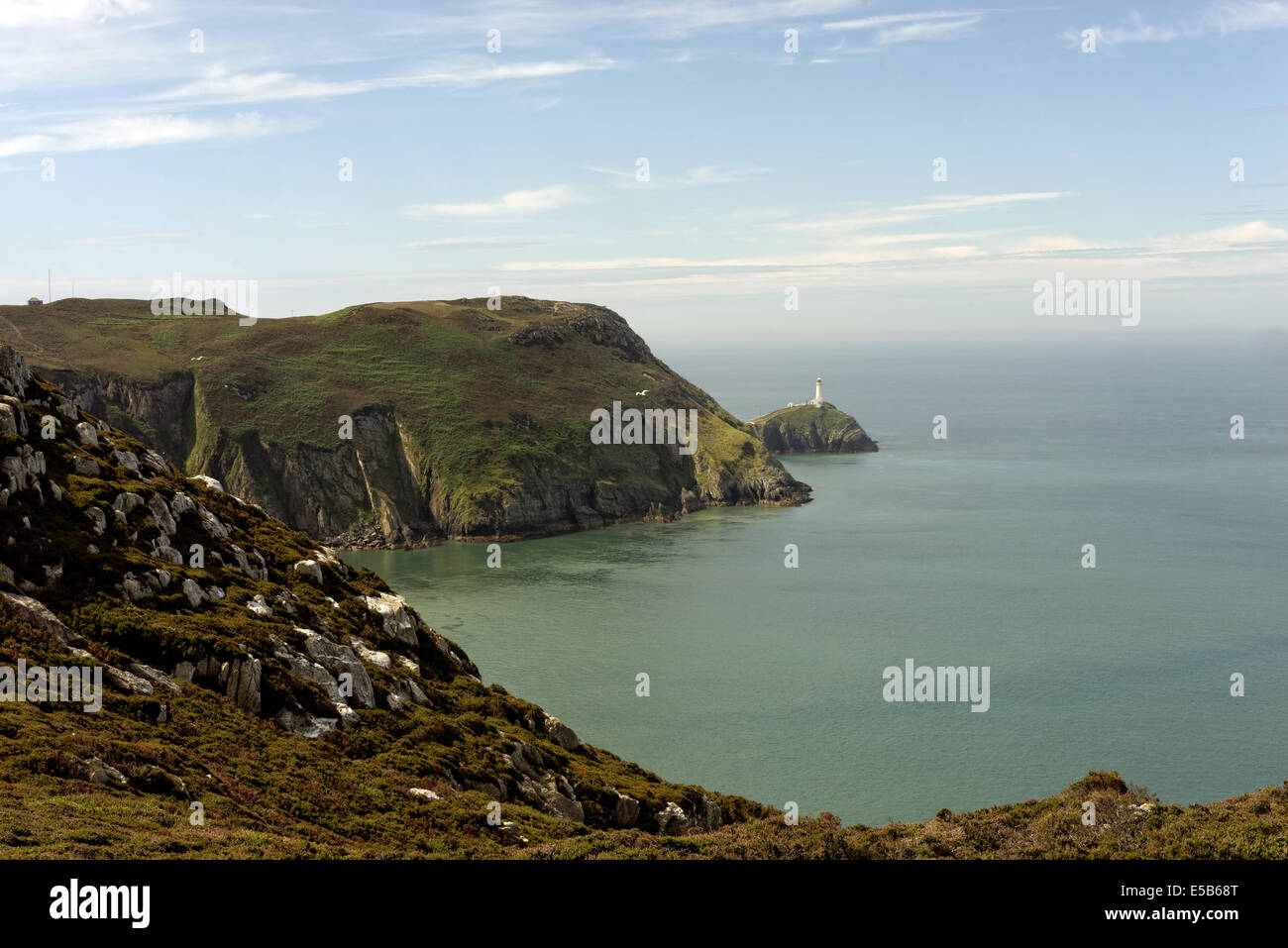 Pile du sud, Phare, Trinity, Anglesey, holyhead Banque D'Images