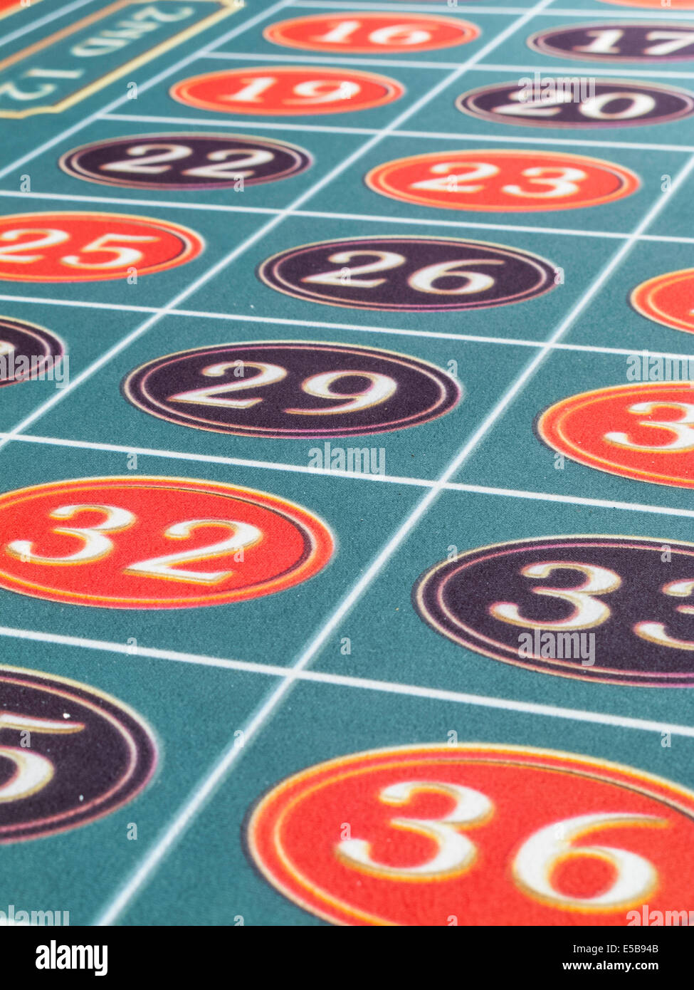 Roulette Table Layout Détail Banque D'Images