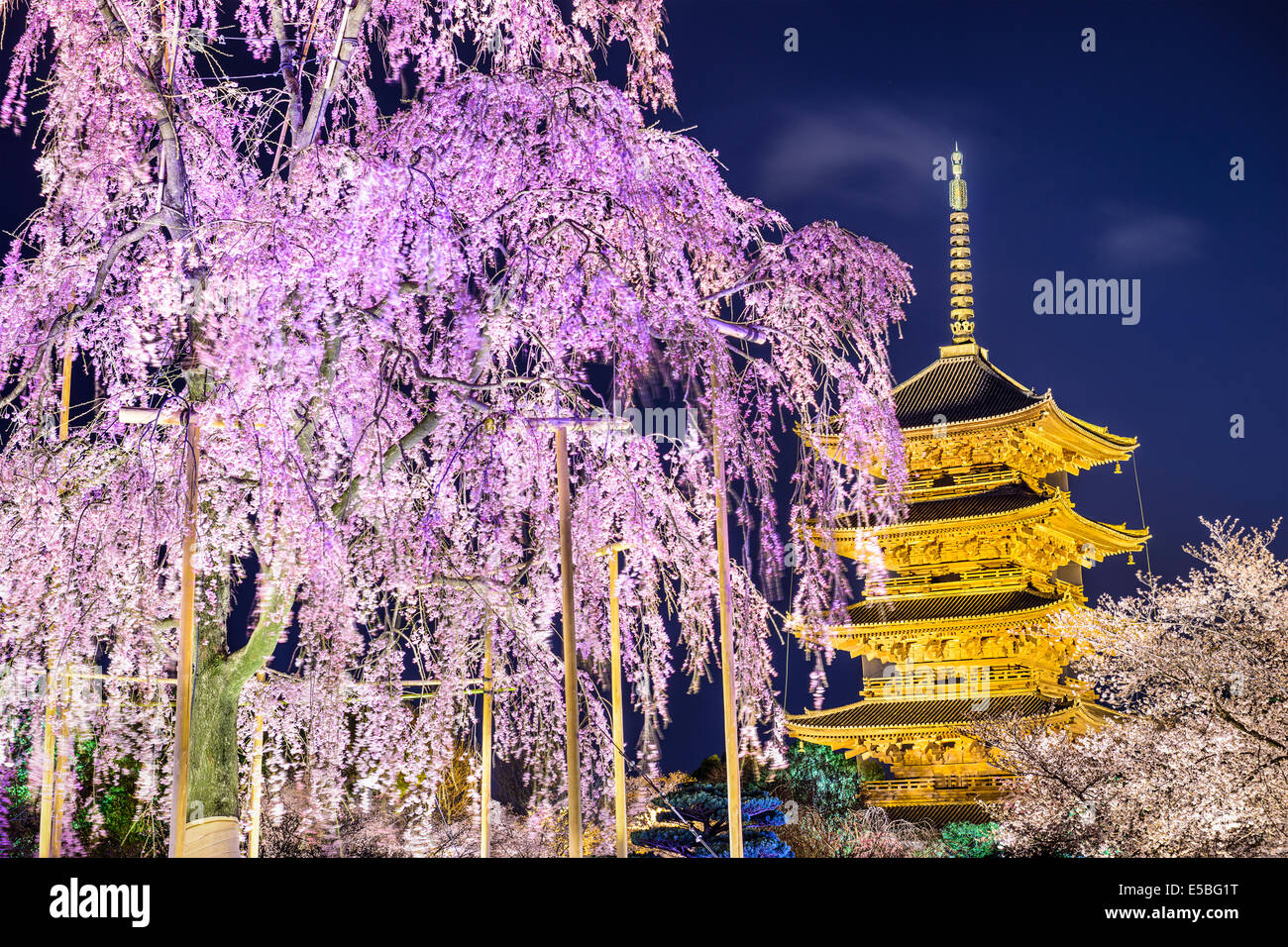 Pour-ji pagode dans le printemps à Kyoto, au Japon. Banque D'Images