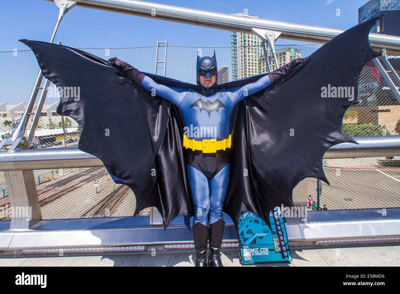 San Diego, CA, US. 26 juillet, 2014. Aujourd'hui, c'est le troisième jour de l'événement de quatre jours International Comic-Con 2014.Vu ici :.John Batman Whitt, de Minneapolis, MN. John a été de venir à Con pendant vingt ans. Credit : Daren Fentiman/ZUMA/Alamy Fil Live News Banque D'Images