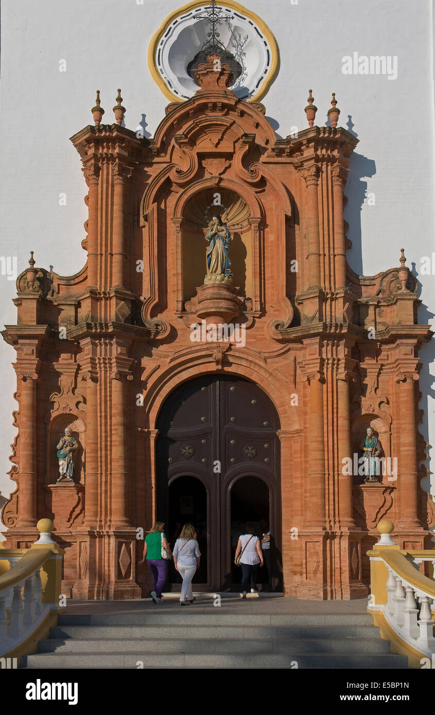 Église de San Juan Bautista -porte, La Palma del Condado, à Huelva province, région d'Andalousie, Espagne, Europe Banque D'Images