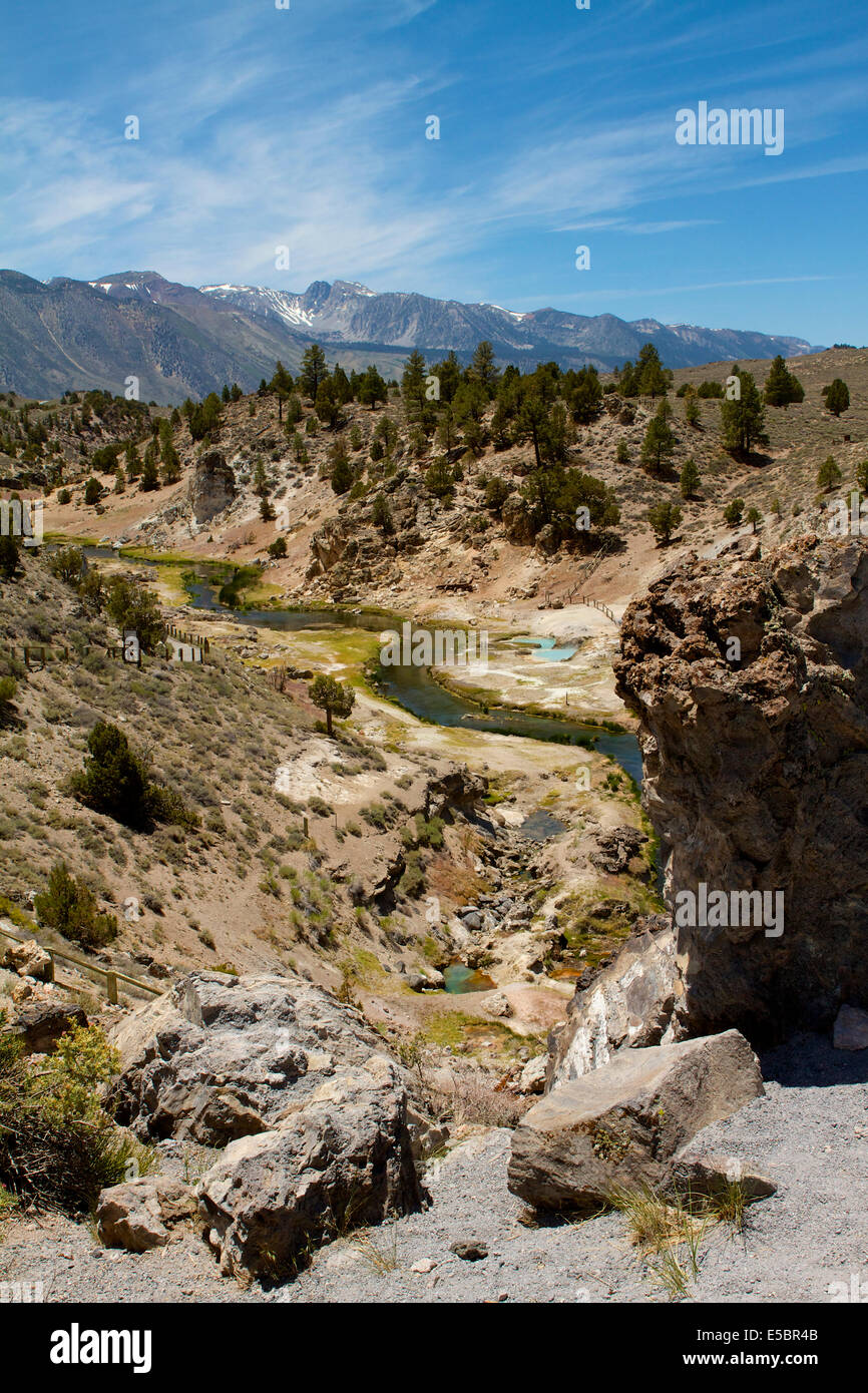 La rivière Owens dans la longue vallée Caldera de Mono County en Californie Banque D'Images