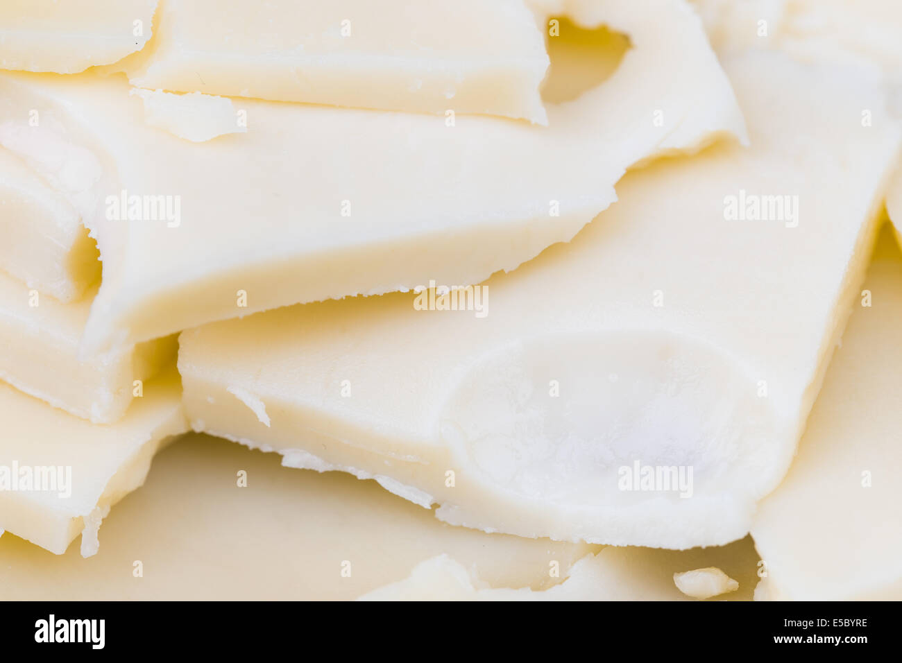 Tranches de fromage blanc macro maasdam Banque D'Images