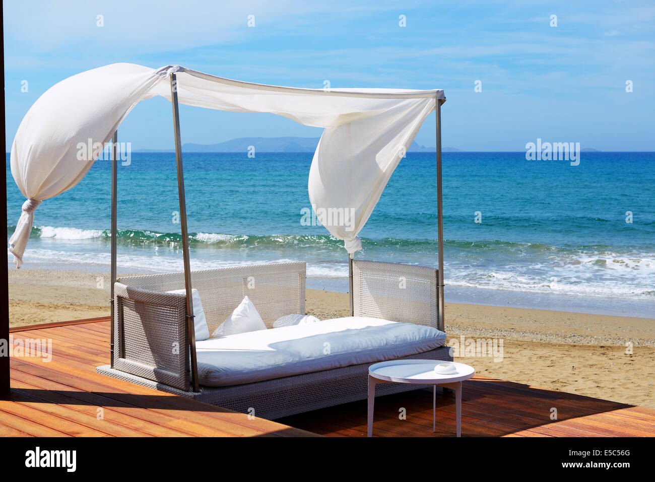La plage à l'hôtel de luxe, Crète, Grèce Banque D'Images