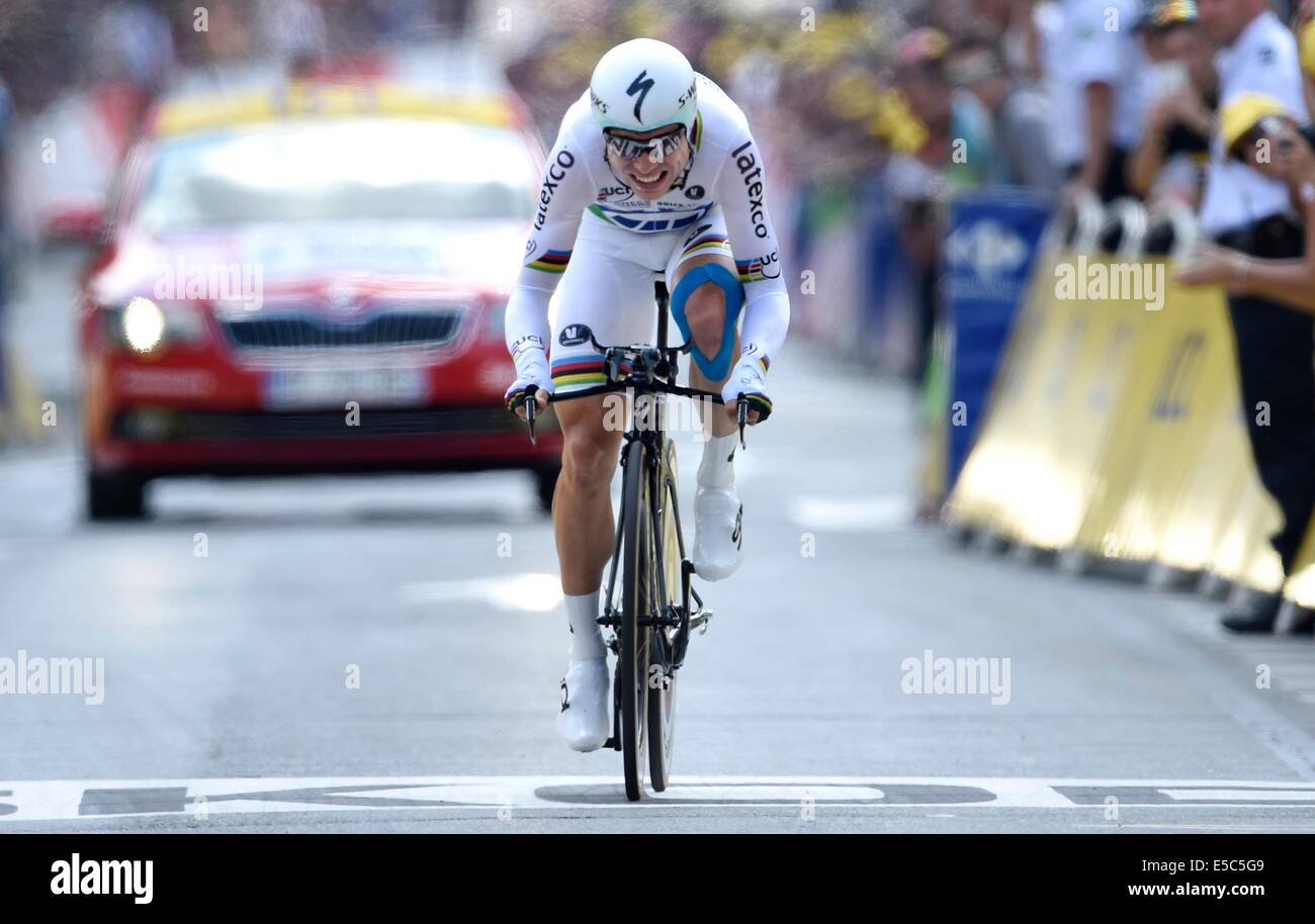 26.07.2014. Bergerac à Périgueux, France. Tour de France Cyclcing championnats, stade 20 (avant-dernière étape) course cycliste. Tony Martin de Omega Pharma - Quick-Step Banque D'Images