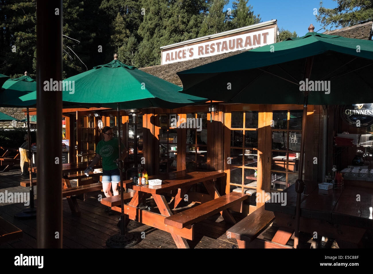 Alice's Restaurant, repaire historique motocycliste en Californie de Woodside. Banque D'Images