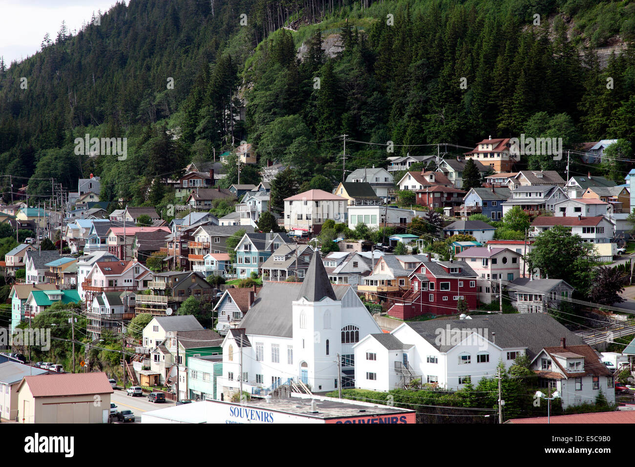 Première église luthérienne sur le bord de mer en Ketchikan Alaska Banque D'Images