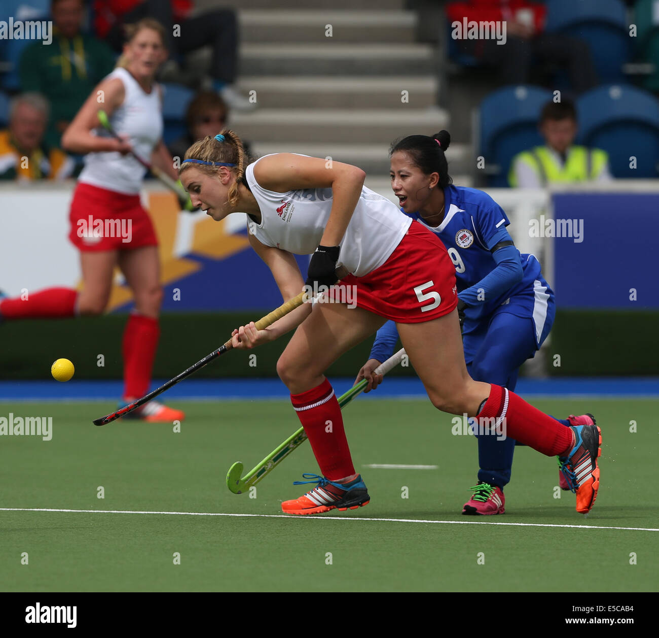 LILY OWSLEY ENGLAND V FRANCE GLASGOW CENTRE GLASGOW ECOSSE HOCKEY 27 Juillet 2014 Banque D'Images