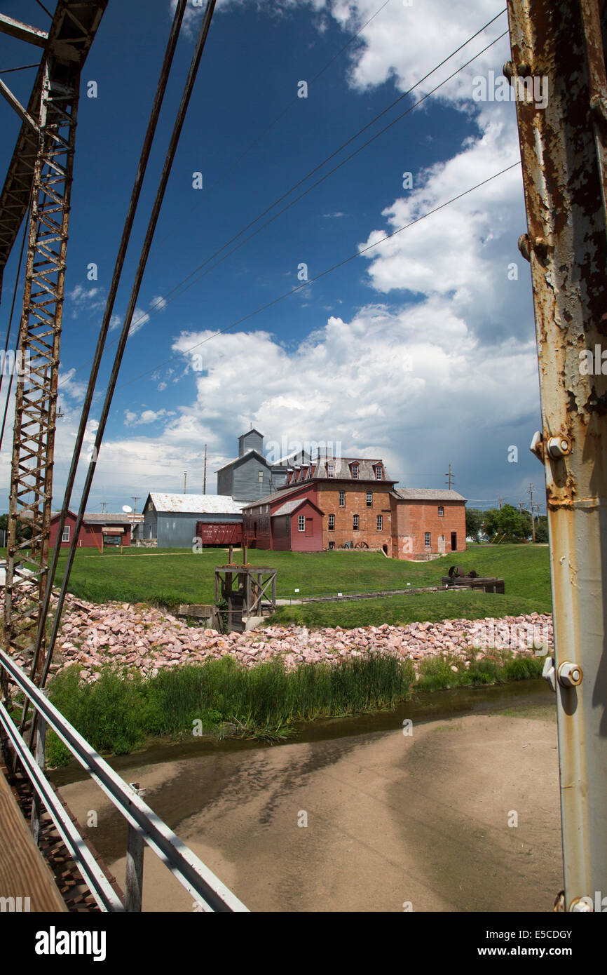 Neligh, Nebraska - Le Moulin à Neligh, site historique du 19e siècle un moulin à farine fonctionnant à l'eau Banque D'Images