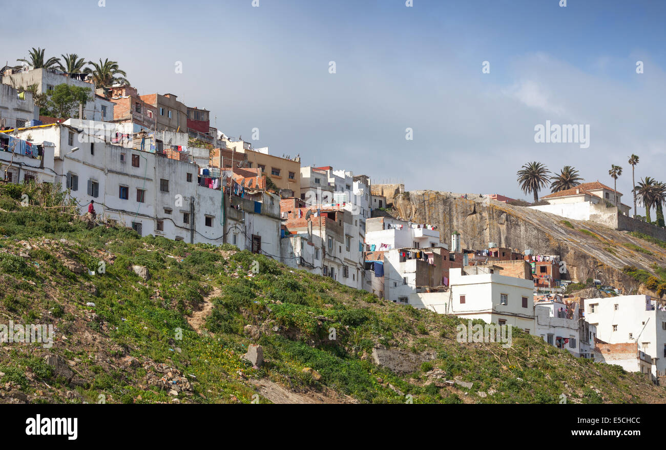 Tanger, Maroc. La vie traditionnelle des maisons Medina Banque D'Images