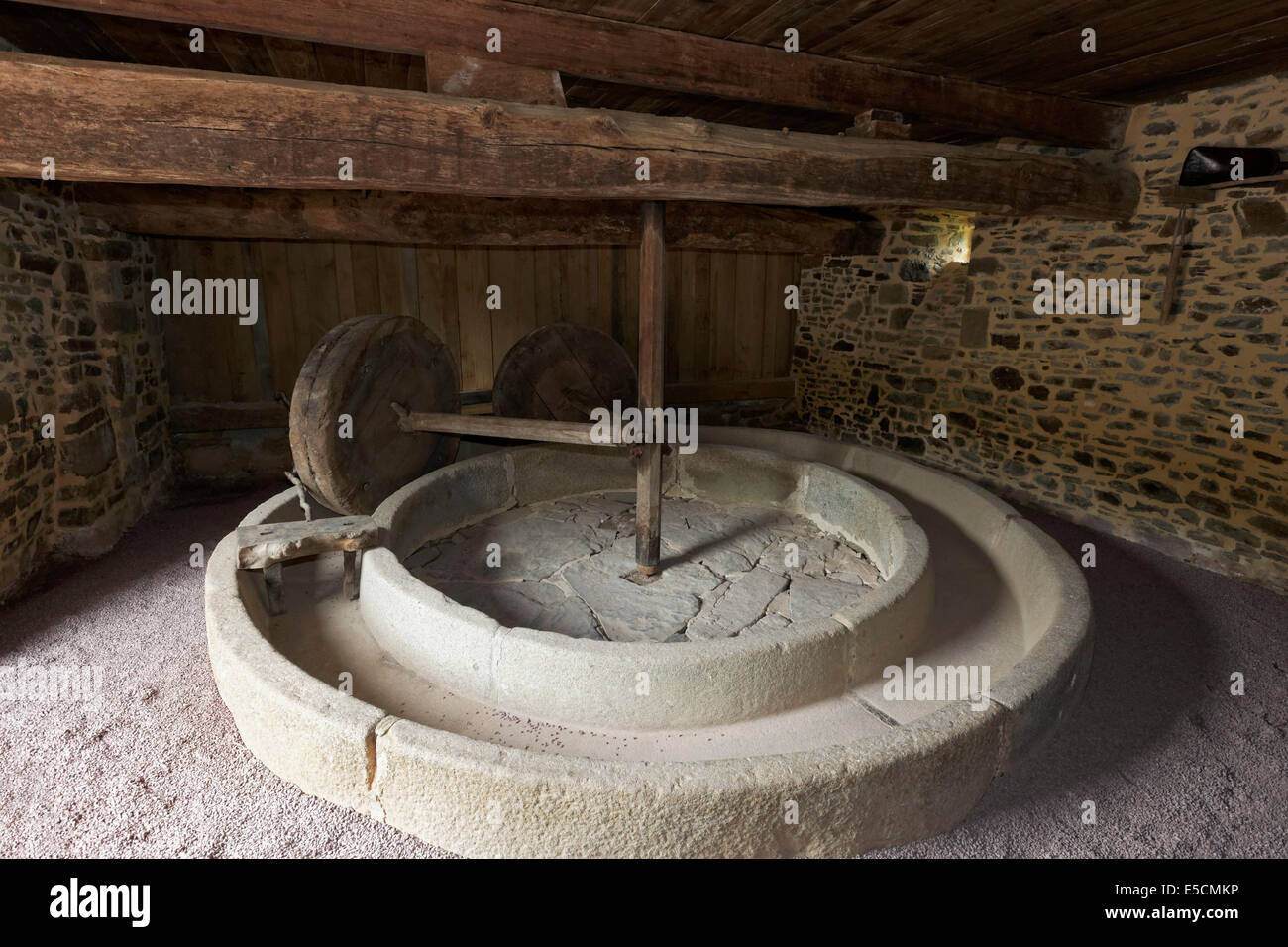 Moulin à farine historique, l'abbaye de Hambye, Cotentin, Département de la Manche, Basse-Normandie, France Banque D'Images