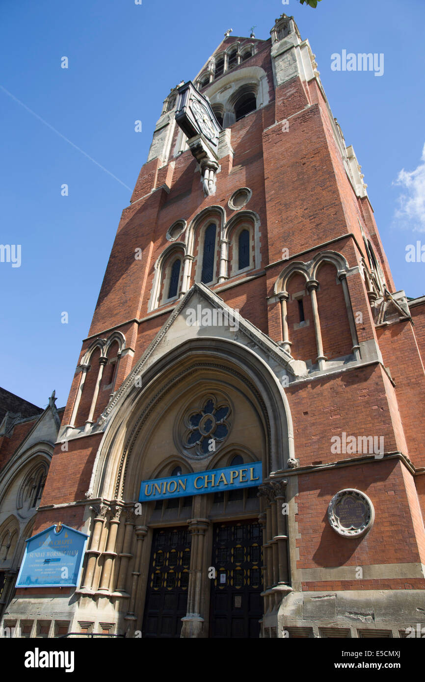 Union Chapel, Islington, Londres. L'église et de l'endroit. Banque D'Images