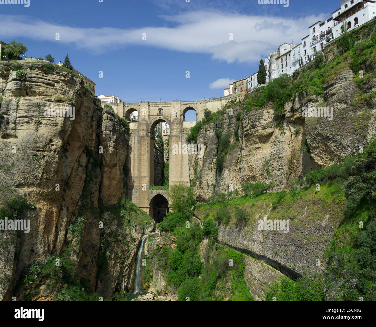 El Tajo Canyon et El Puente Nuevo, Ronda, province de Malaga, Andalousie, Espagne Banque D'Images
