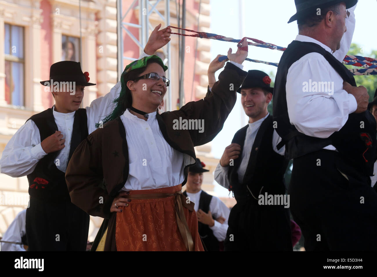 Groupe folklorique, Gruppo Casamazzagno et folklore de Legare Italie pendant le 48ème Festival International de Folklore à Zagreb Banque D'Images