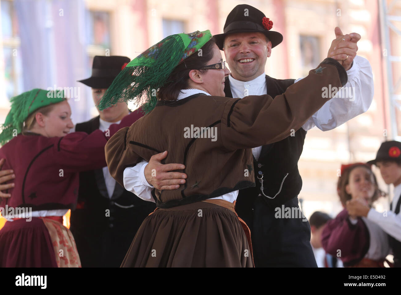 Groupe folklorique, Gruppo Casamazzagno et folklore de Legare Italie pendant le 48ème Festival International de Folklore à Zagreb Banque D'Images