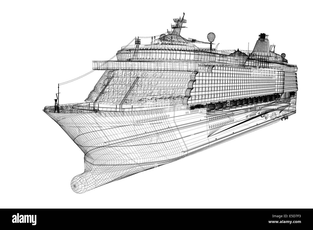 Un paquebot de croisière, navire, structure de corps, modèle de fil Banque D'Images