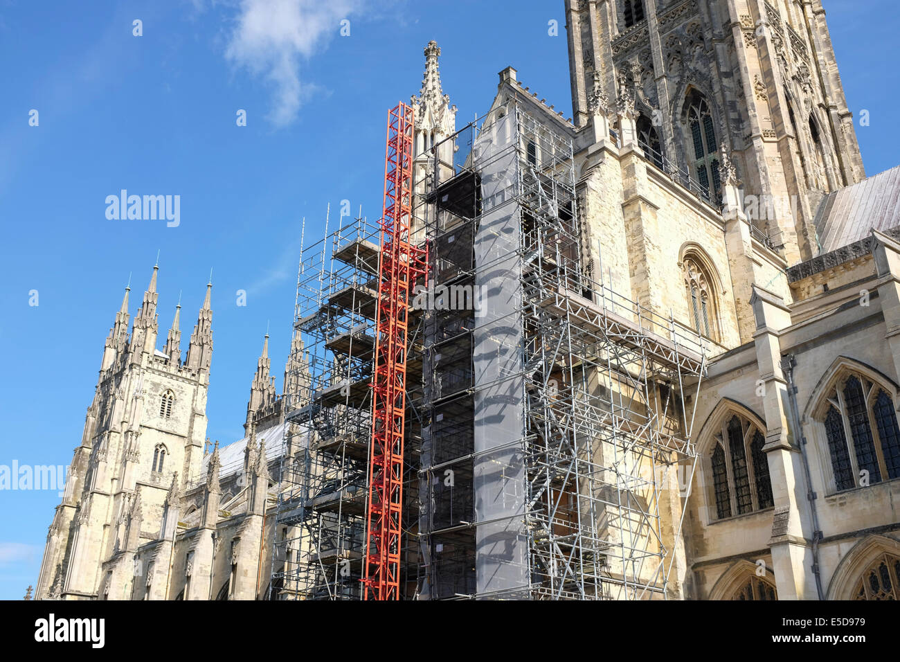 Travaux de restauration à l'extérieur de la Cathédrale de Canterbury, Angleterre, RU Banque D'Images
