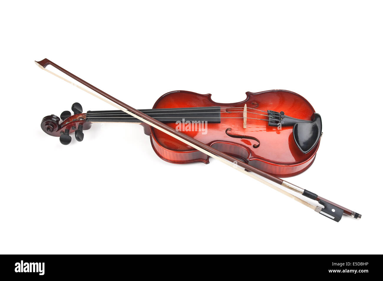 Violon isolé sur fond blanc Banque D'Images